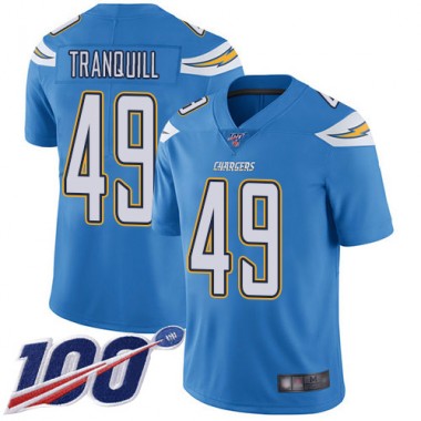 Los Angeles Chargers NFL Football Drue Tranquill Electric Blue Jersey Men Limited #49 Alternate 100th Season Vapor Untouchable->youth nfl jersey->Youth Jersey